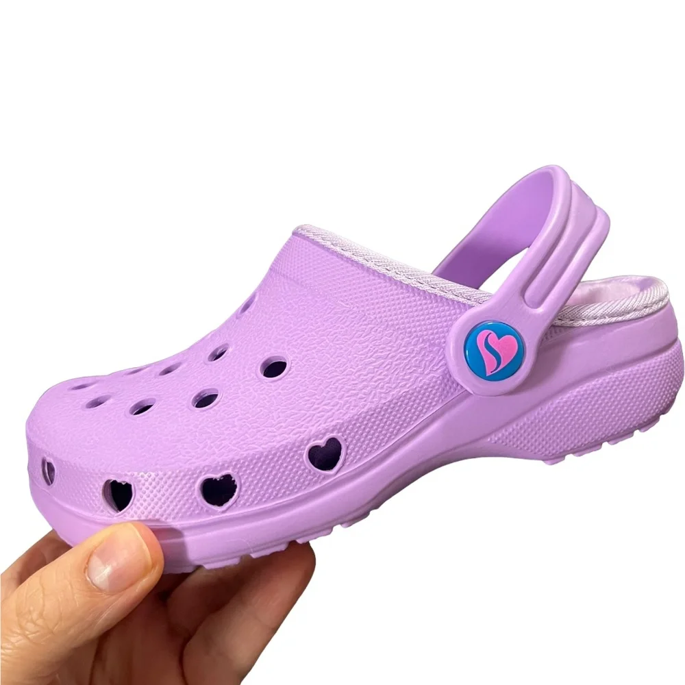 Skechers Toddler Girls Faux Fur Lined Clog Size 8-10 Pink Lavander‎ White